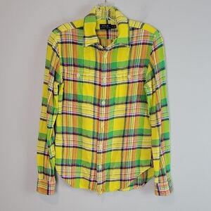 Ralph Lauren POLO cotton bright flannel plaid button down shirt